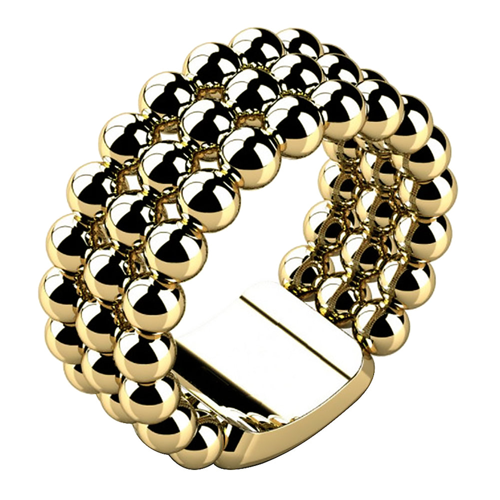 Creative Men Round Beaded Finger Ring Wide Club Street Jewelry Birthday Gift