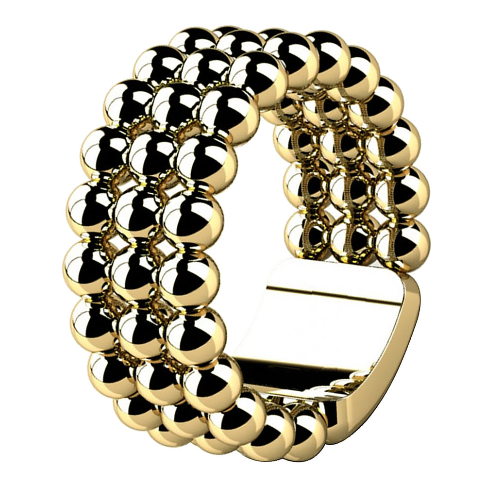 Creative Men Round Beaded Finger Ring Wide Club Street Jewelry Birthday Gift