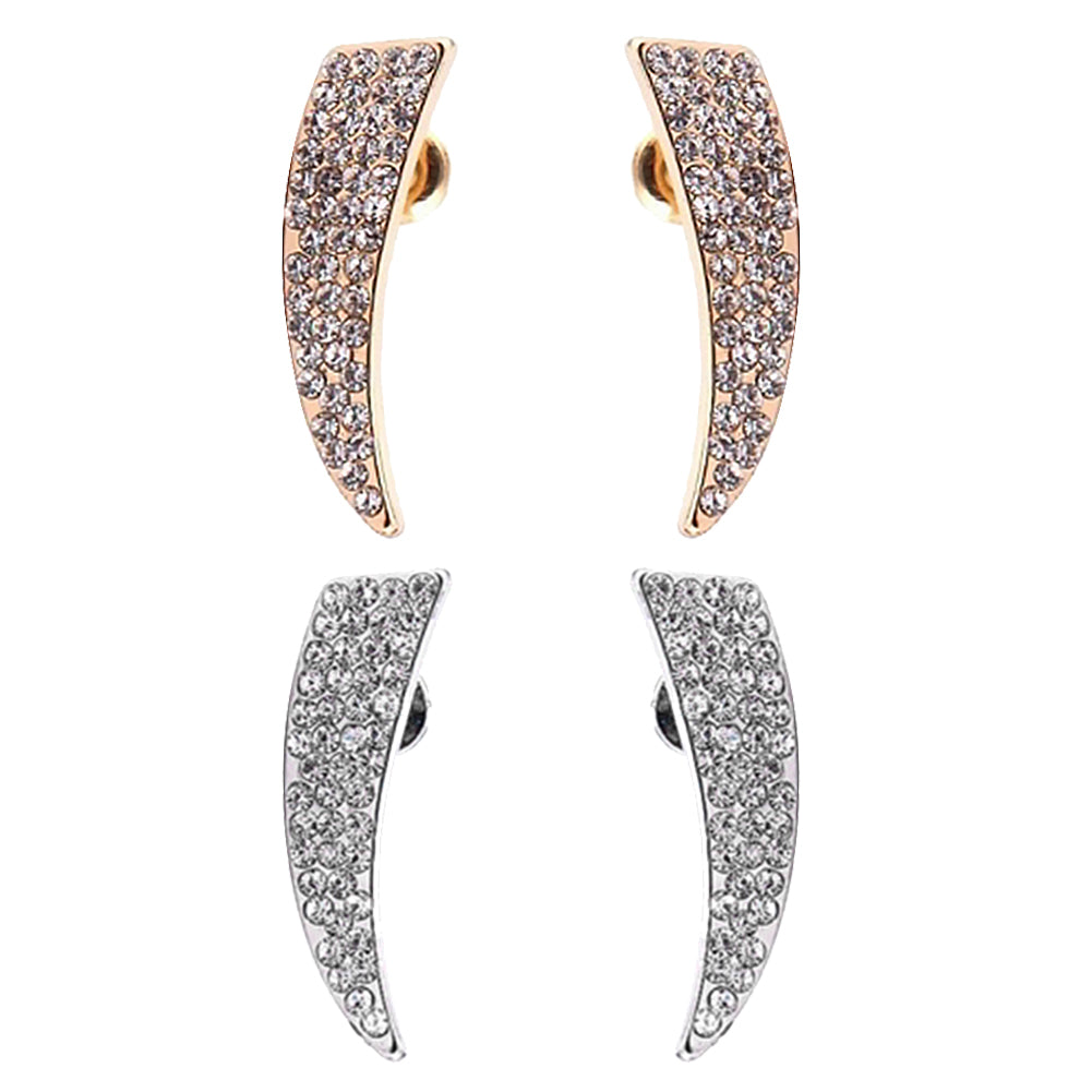 Shiny Irregular Triangle Full Rhinestone Stud Earrings Women Party Jewelry Gift