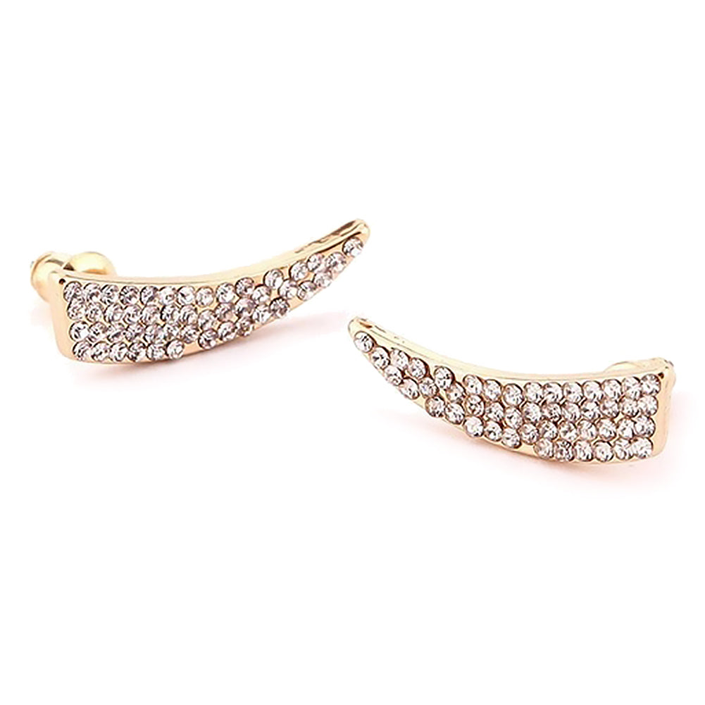 Shiny Irregular Triangle Full Rhinestone Stud Earrings Women Party Jewelry Gift