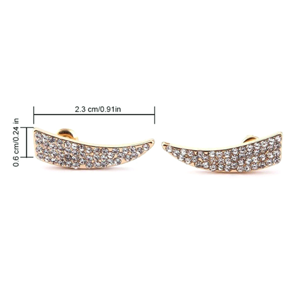 Shiny Irregular Triangle Full Rhinestone Stud Earrings Women Party Jewelry Gift