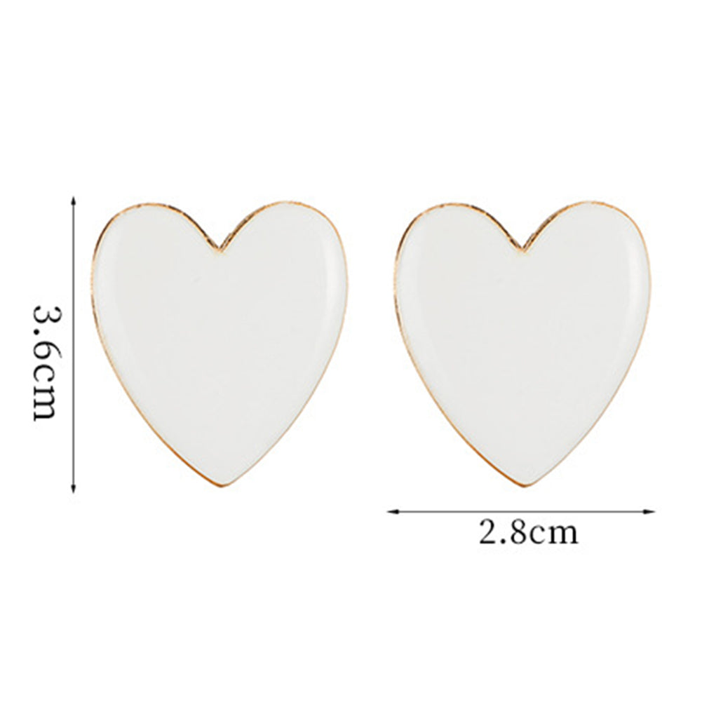 Punk Women Big Love Heart Alloy Stud Earrings Party Ear Jewelry Birthday Gift