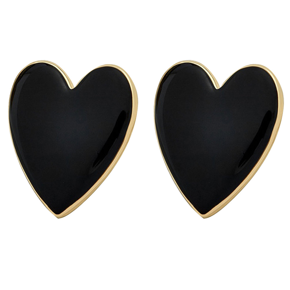 Punk Women Big Love Heart Alloy Stud Earrings Party Ear Jewelry Birthday Gift