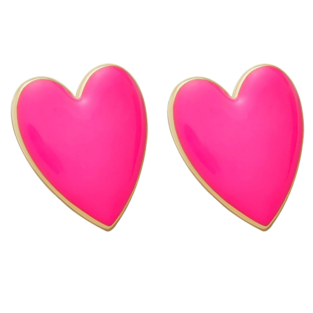 Punk Women Big Love Heart Alloy Stud Earrings Party Ear Jewelry Birthday Gift