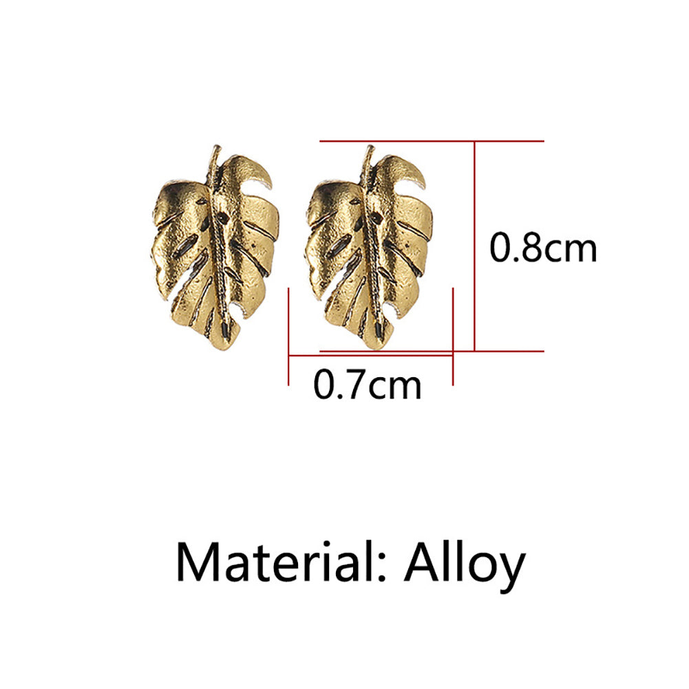 Fashion Simple Women Mini Hollow Coconut Palm Leaf Ear Stud Earrings Jewelry