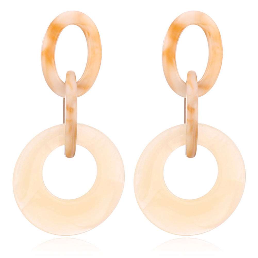 Vintage Big Hoop Acrylic Dangle Ear Drop Earrings Woman Charm Party Jewelry Gift