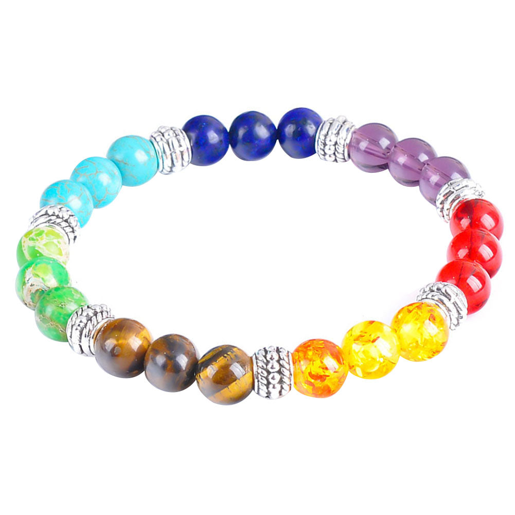 7 Colors Yoga Beads Bracelet Tiger Eye Energy Stone Party Gift Jewelry Accessory