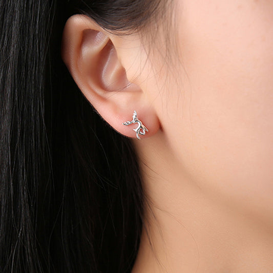 Fashion Christmas Deer Elk Plating Ear Stud Earrings Women Jewelry Accessory