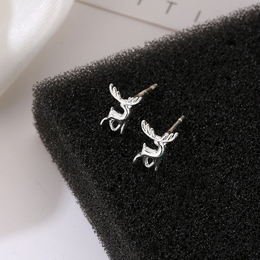 Fashion Christmas Deer Elk Plating Ear Stud Earrings Women Jewelry Accessory