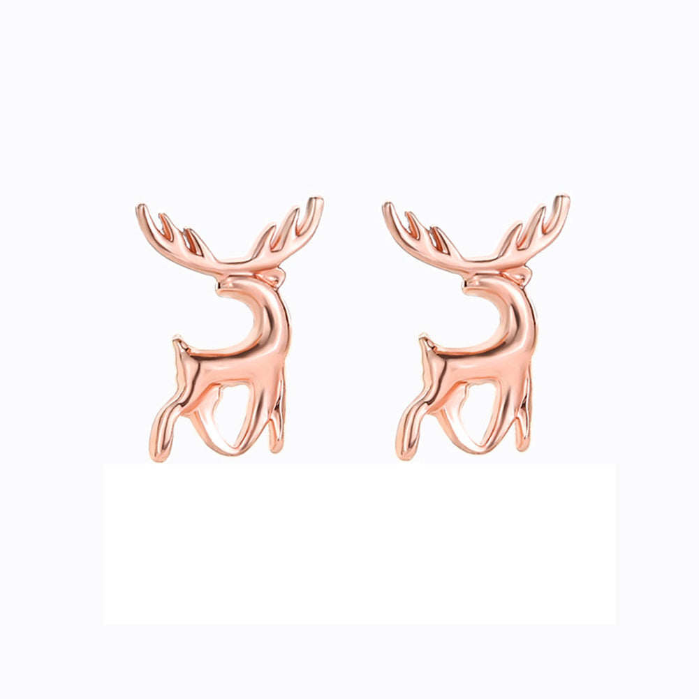 Fashion Christmas Deer Elk Plating Ear Stud Earrings Women Jewelry Accessory