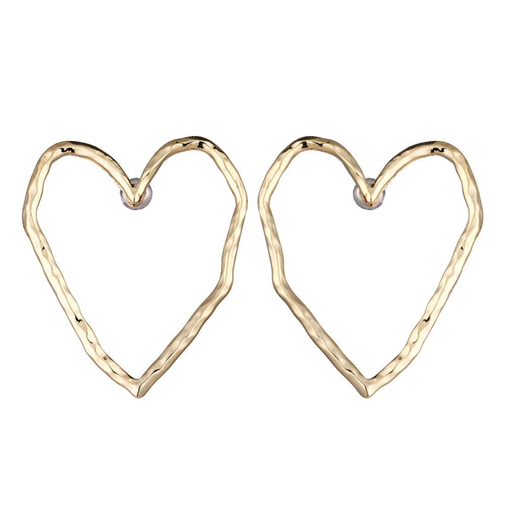 Fashion Hollow Love Heart Stud Earrings Women Party Jewelry Valentine Day Gift