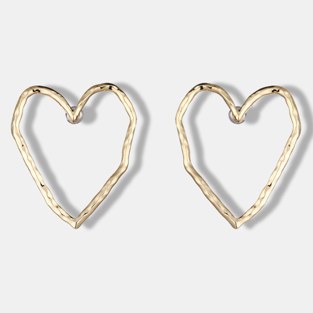 Fashion Hollow Love Heart Stud Earrings Women Party Jewelry Valentine Day Gift