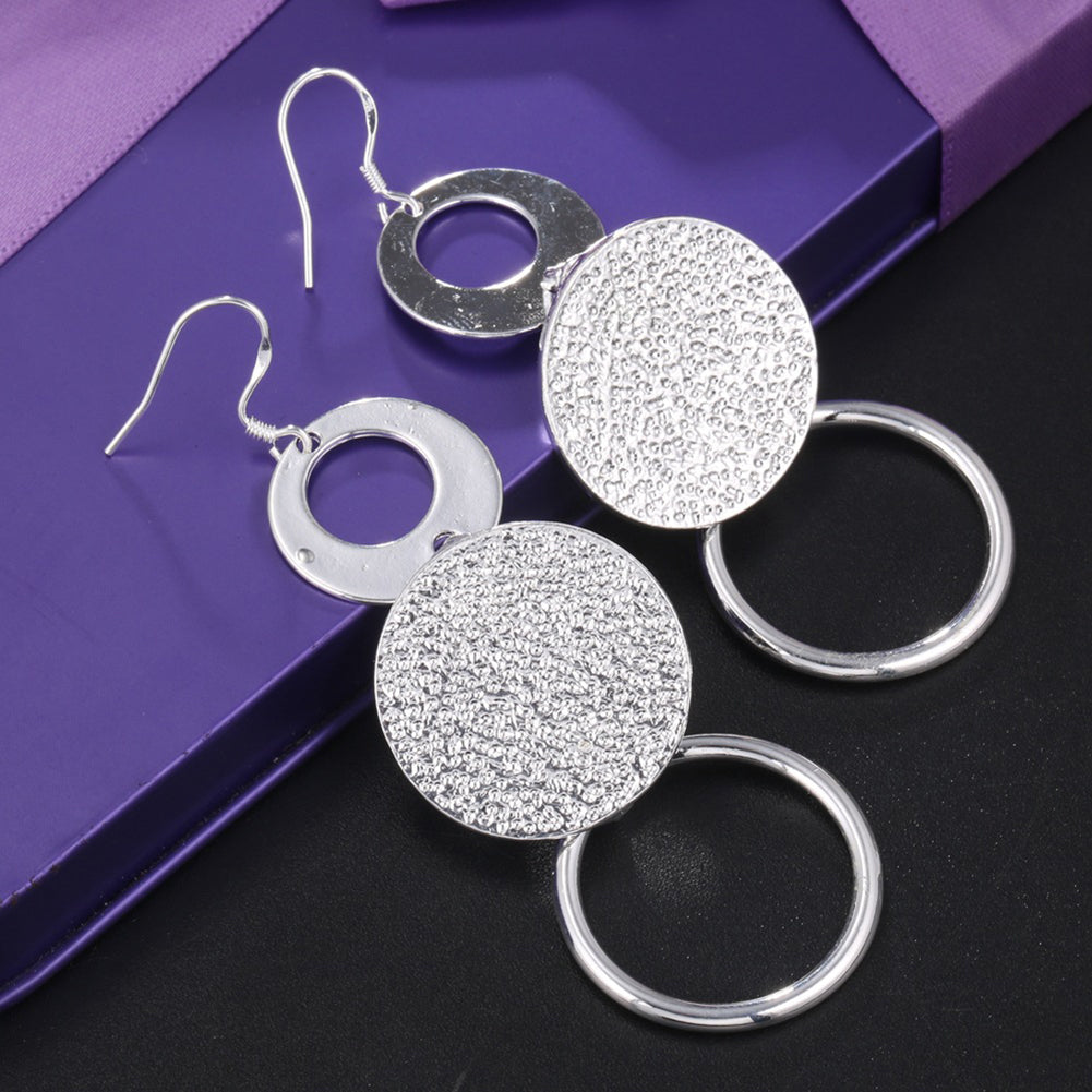 Fashion Women Multilayer Hollow Circle Drop Dangle Pendant Earrings Jewelry