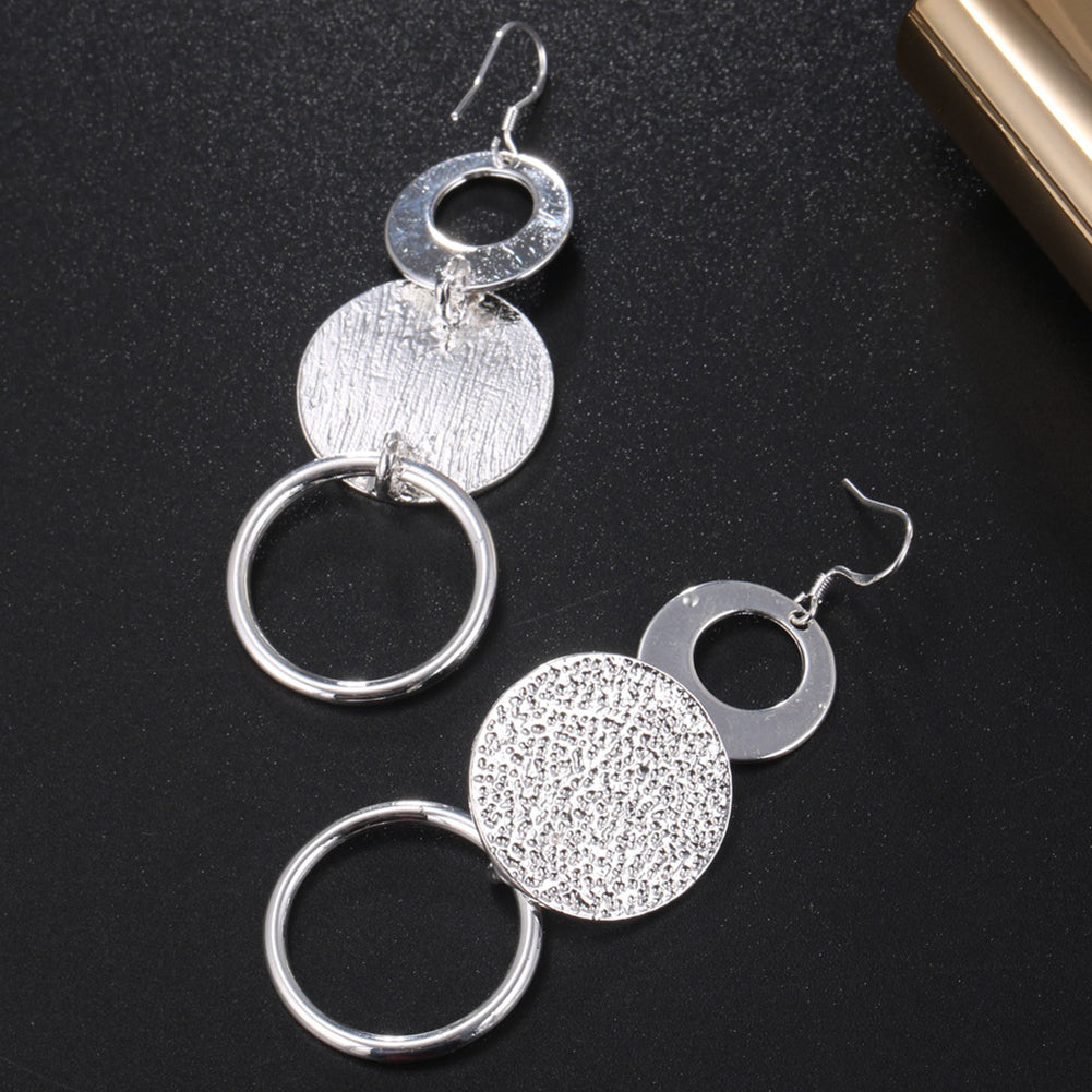Fashion Women Multilayer Hollow Circle Drop Dangle Pendant Earrings Jewelry