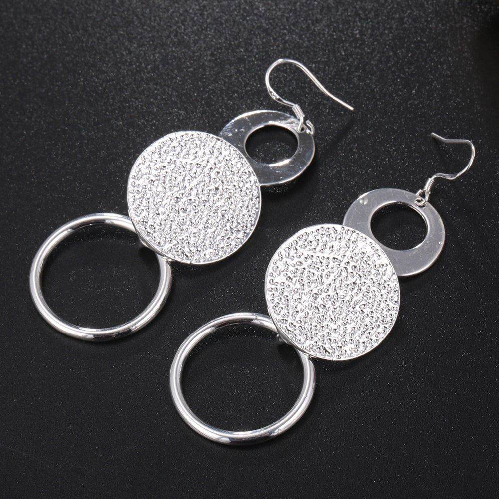 Fashion Women Multilayer Hollow Circle Drop Dangle Pendant Earrings Jewelry