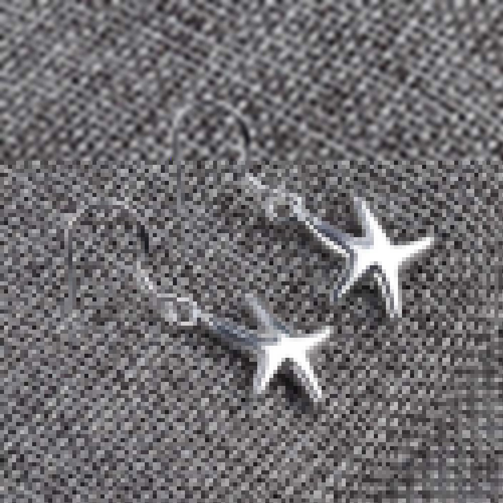 Party Women Fashion Silver Plated Starfish Pendant Hook Earrings Jewelry Gift