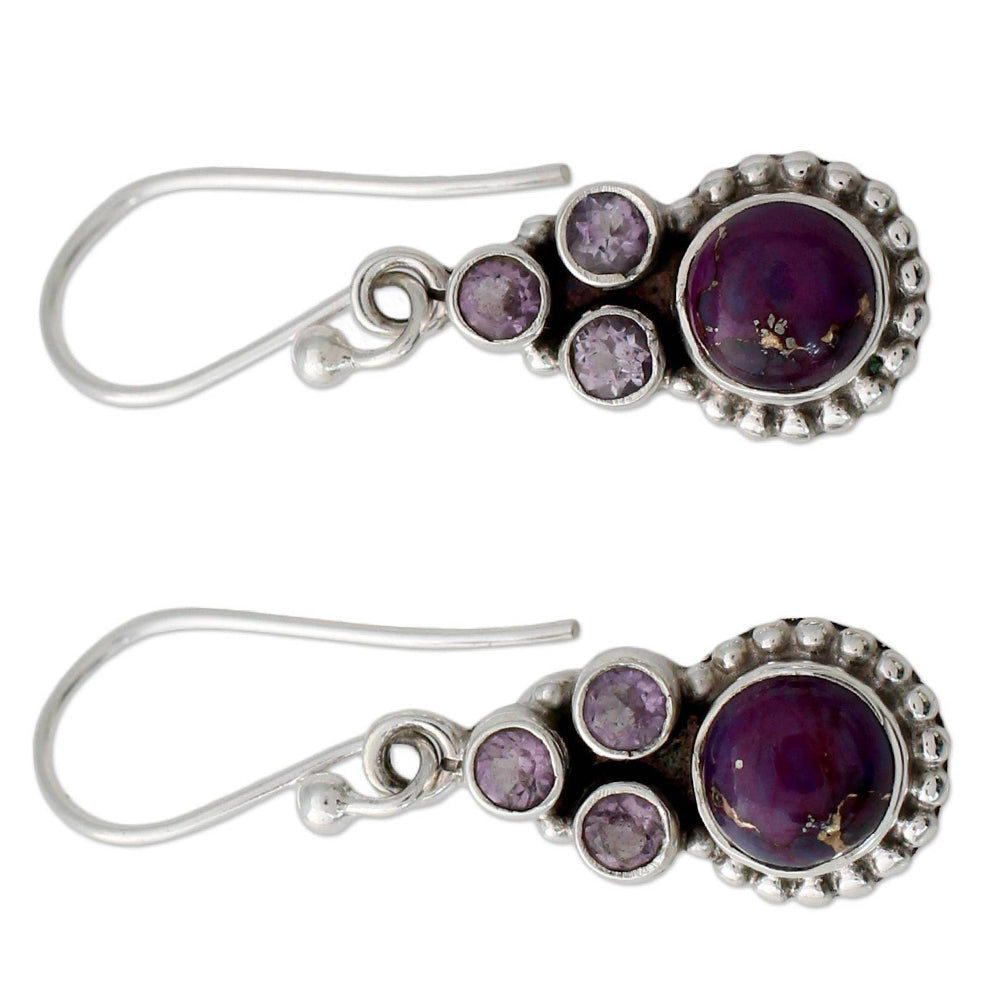 Vintage Faux Gemstone Pendant Dangle Hook Earrings Women Party Charm Jewelry