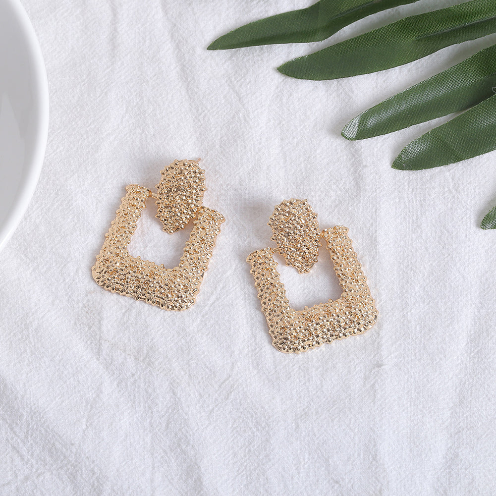 Vintage Geometric Hollow Square Ear Drops Dangle Party Women Statement Jewelry