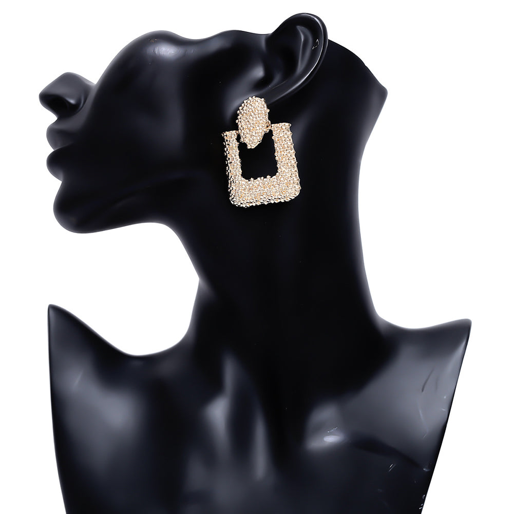 Vintage Geometric Hollow Square Ear Drops Dangle Party Women Statement Jewelry