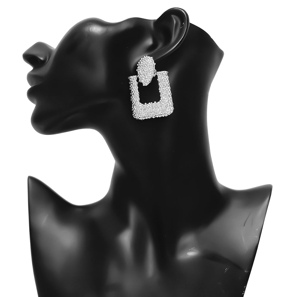 Vintage Geometric Hollow Square Ear Drops Dangle Party Women Statement Jewelry