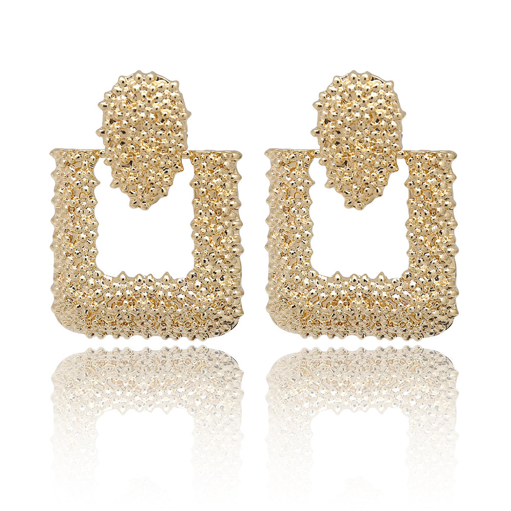 Vintage Geometric Hollow Square Ear Drops Dangle Party Women Statement Jewelry