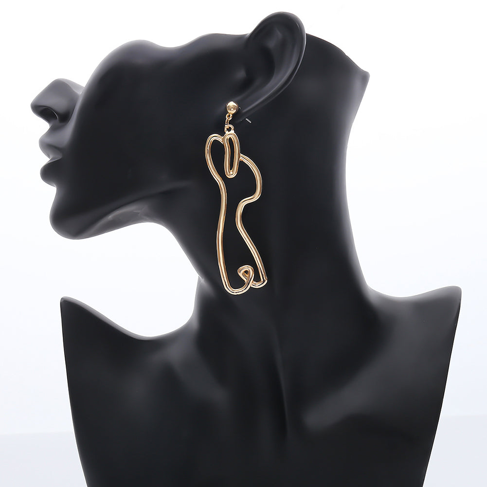 Abstract Hollow Rabbit Drop Dangle Earrings Women Party Club Charm Jewelry Gift