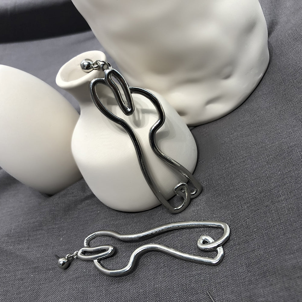 Abstract Hollow Rabbit Drop Dangle Earrings Women Party Club Charm Jewelry Gift