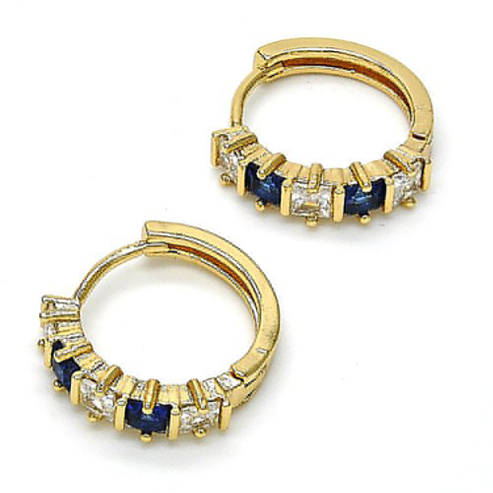 Fashion Women Square Faux Sapphire Rhinestone Huggie Earrings Women Party Jewelry