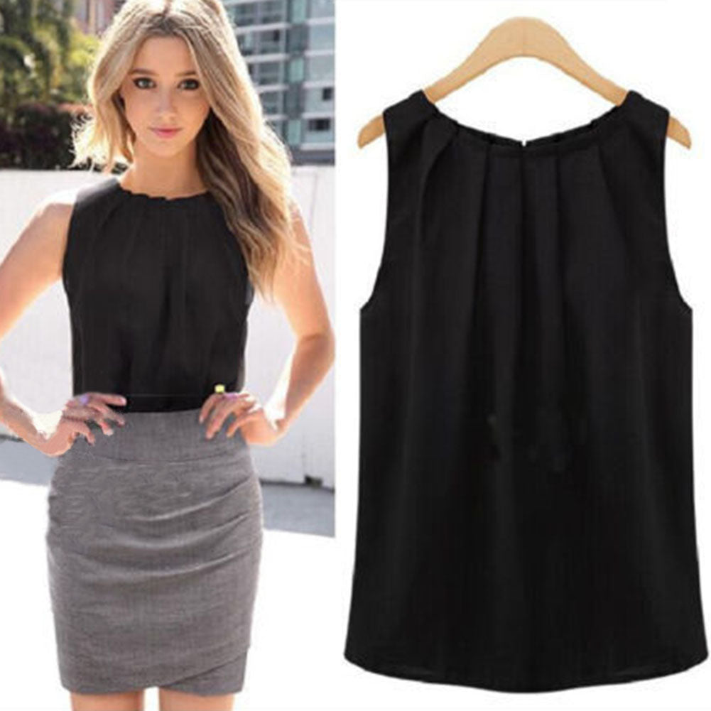 Fashion Women Summer Loose Sleeveless Casual Tank T-Shirt Blouse Tops Vest Solid