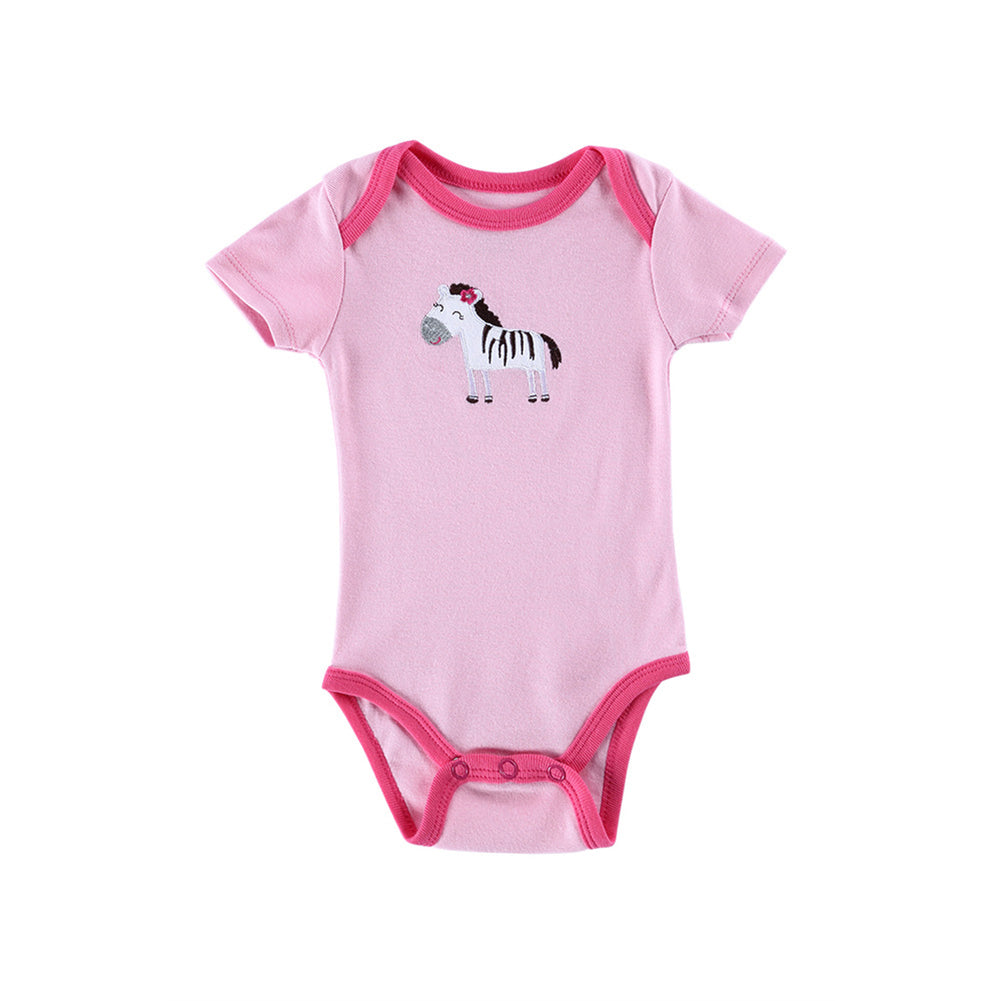 Infant Girl Short Sleeve Romper Newborn Baby Cartoon Zebra Babysuit Jumpsuit