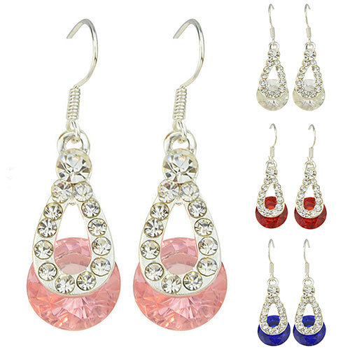 Women Fashion Long Paragraph Jewelry Water Drop Pendant Dangle Hook Earrings