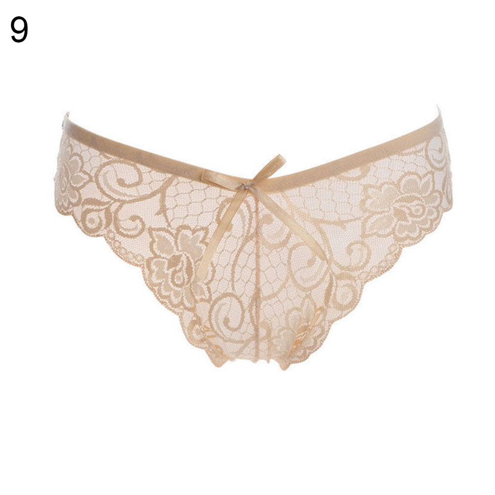 Women Sexy Lace See-through V-string Briefs Panties Thongs G-string Underwear