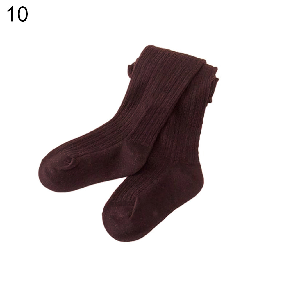 Kids Girls Solid Color Warm Cotton Pantyhose Dance Long Socks Stockings Leggings