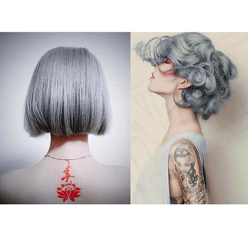 Fashion Men Women 100ml Permanent Natural Light Gray Color Granny Hair Dye Cream