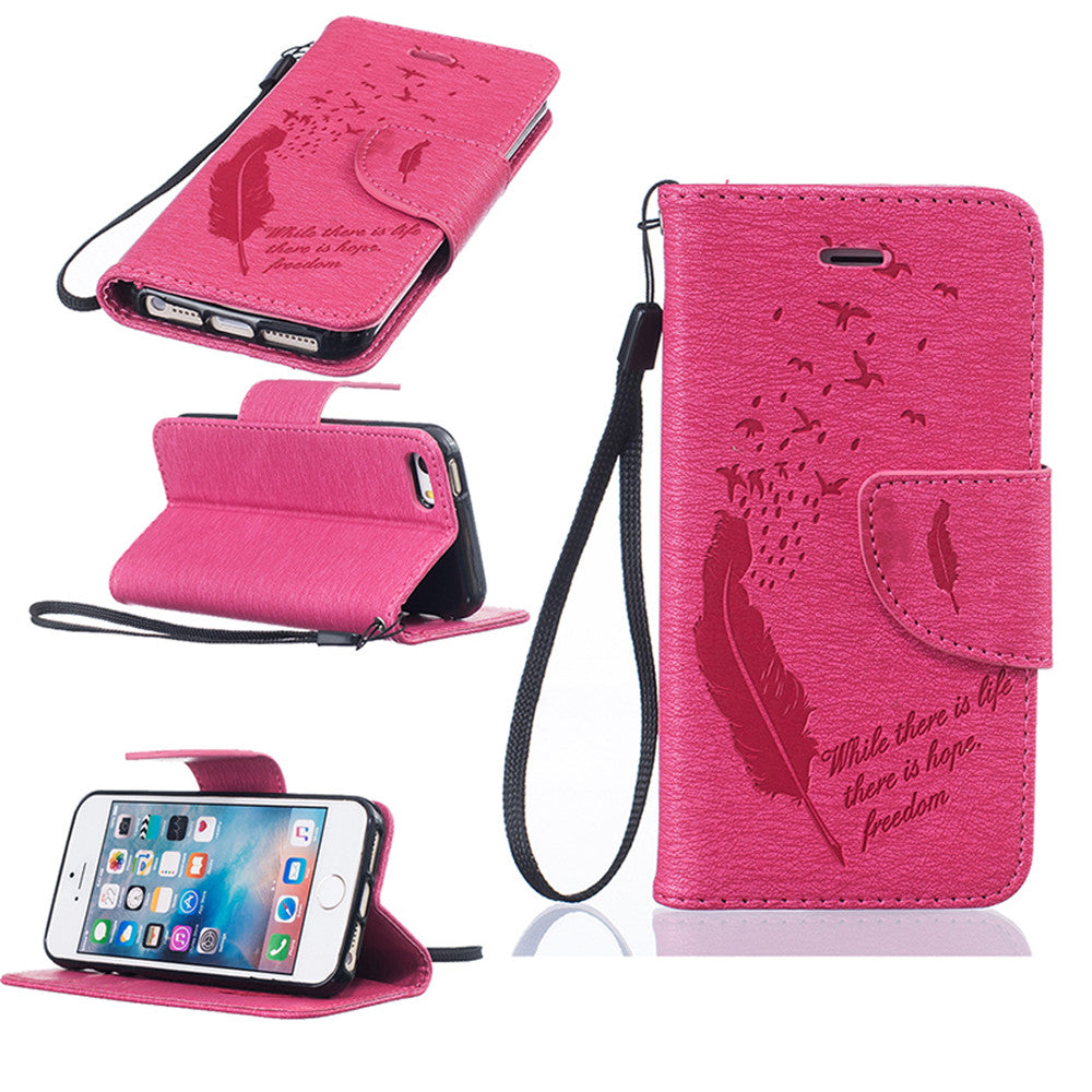 iPhone SE 5S 5 Case High Quality PU Leather Flip Cover Kickstand Anti-shock Wallet Case for iPhone SE 5S 5