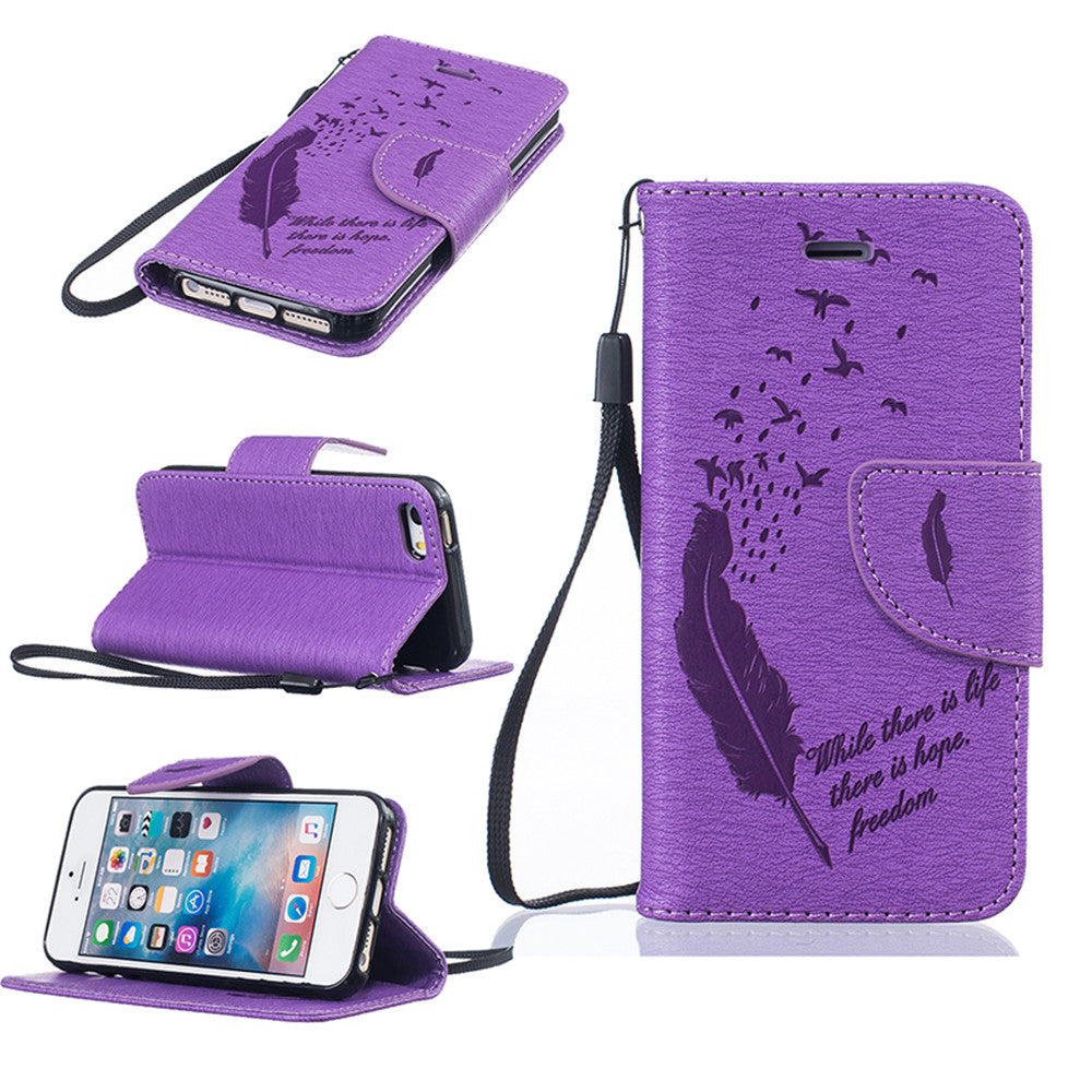 iPhone SE 5S 5 Case High Quality PU Leather Flip Cover Kickstand Anti-shock Wallet Case for iPhone SE 5S 5