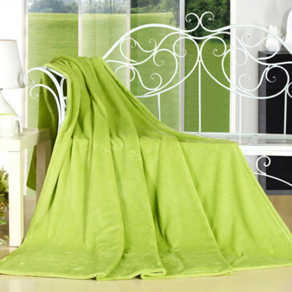 Super Soft Solid Color Thickened Warm Flannel Blanket Sofa Bedroom Throw Rug