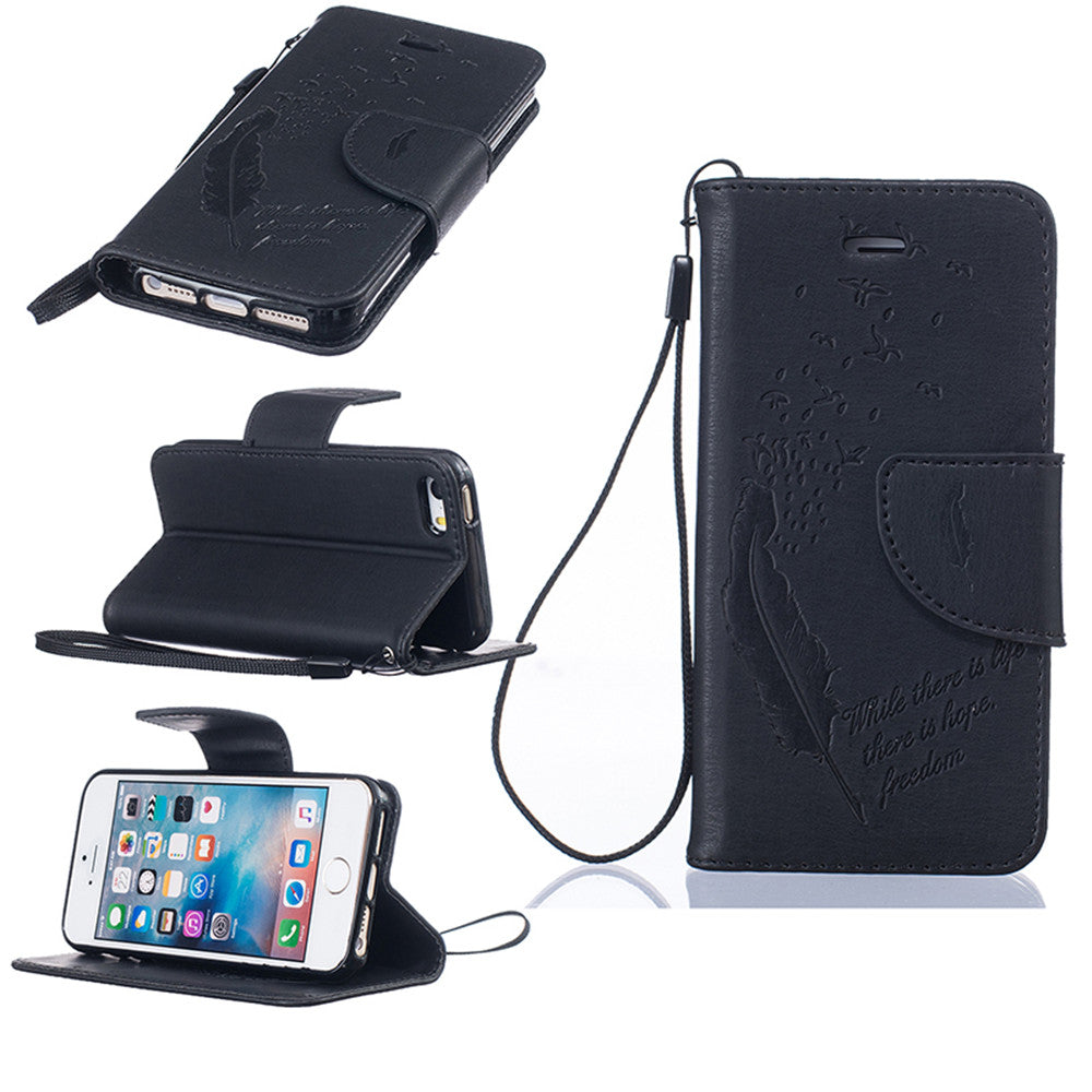 iPhone SE 5S 5 Case High Quality PU Leather Flip Cover Kickstand Anti-shock Wallet Case for iPhone SE 5S 5