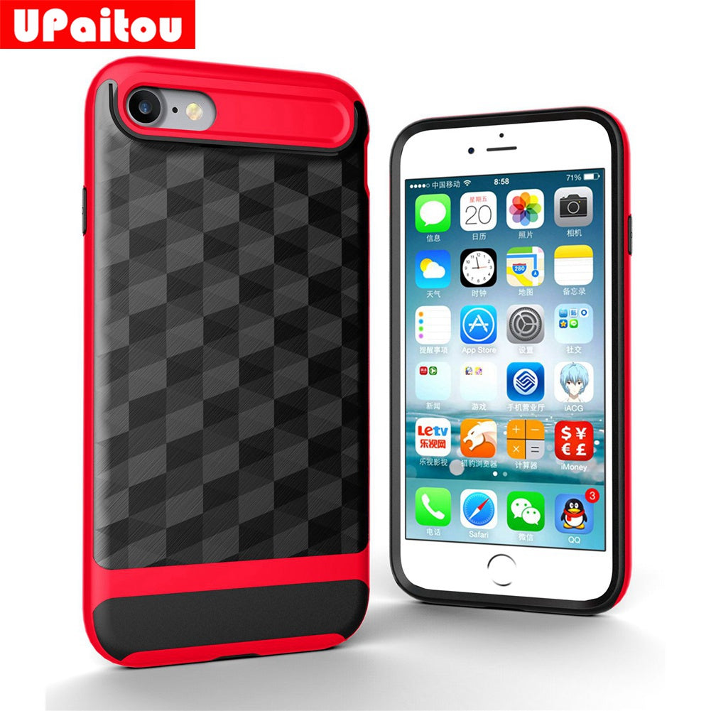 for Apple iPhone 7 Case Slim Dual Layer Protective Textured Geometric Cover Corner Cushion Design for iPhone7