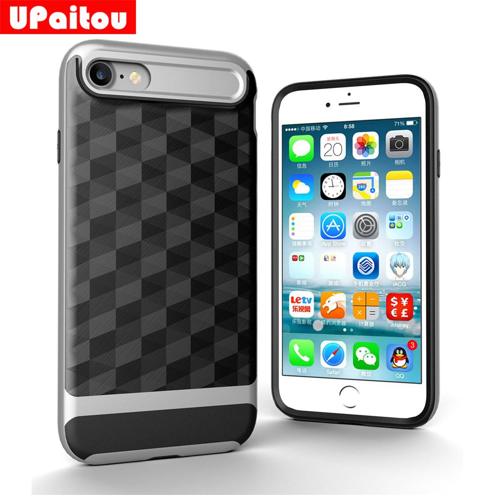 for Apple iPhone 7 Case Slim Dual Layer Protective Textured Geometric Cover Corner Cushion Design for iPhone7