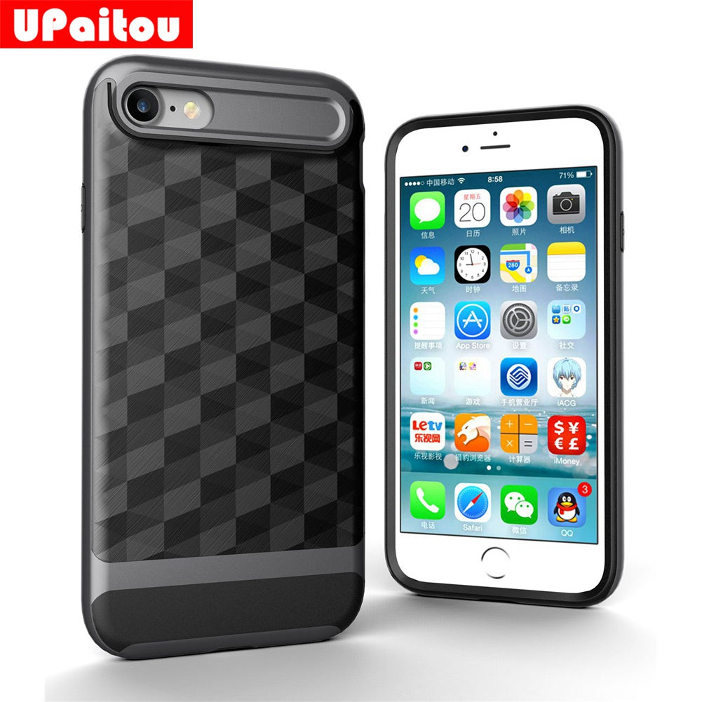 for Apple iPhone 7 Case Slim Dual Layer Protective Textured Geometric Cover Corner Cushion Design for iPhone7