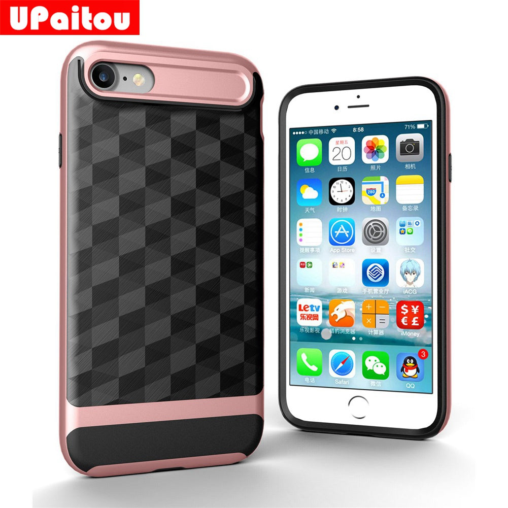 for Apple iPhone 7 Case Slim Dual Layer Protective Textured Geometric Cover Corner Cushion Design for iPhone7