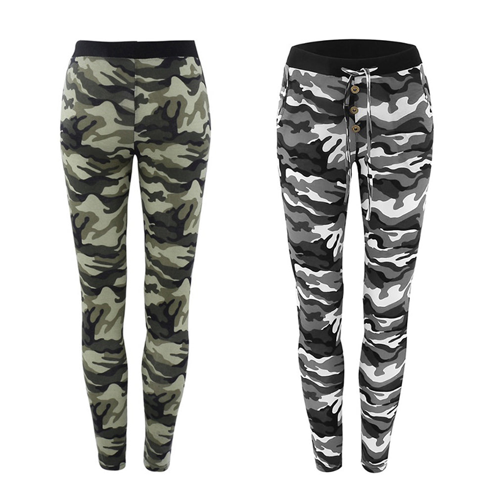 Women's Fashion Camouflage Skinny Leggings Stretch Slim Pencil Pants Trousers