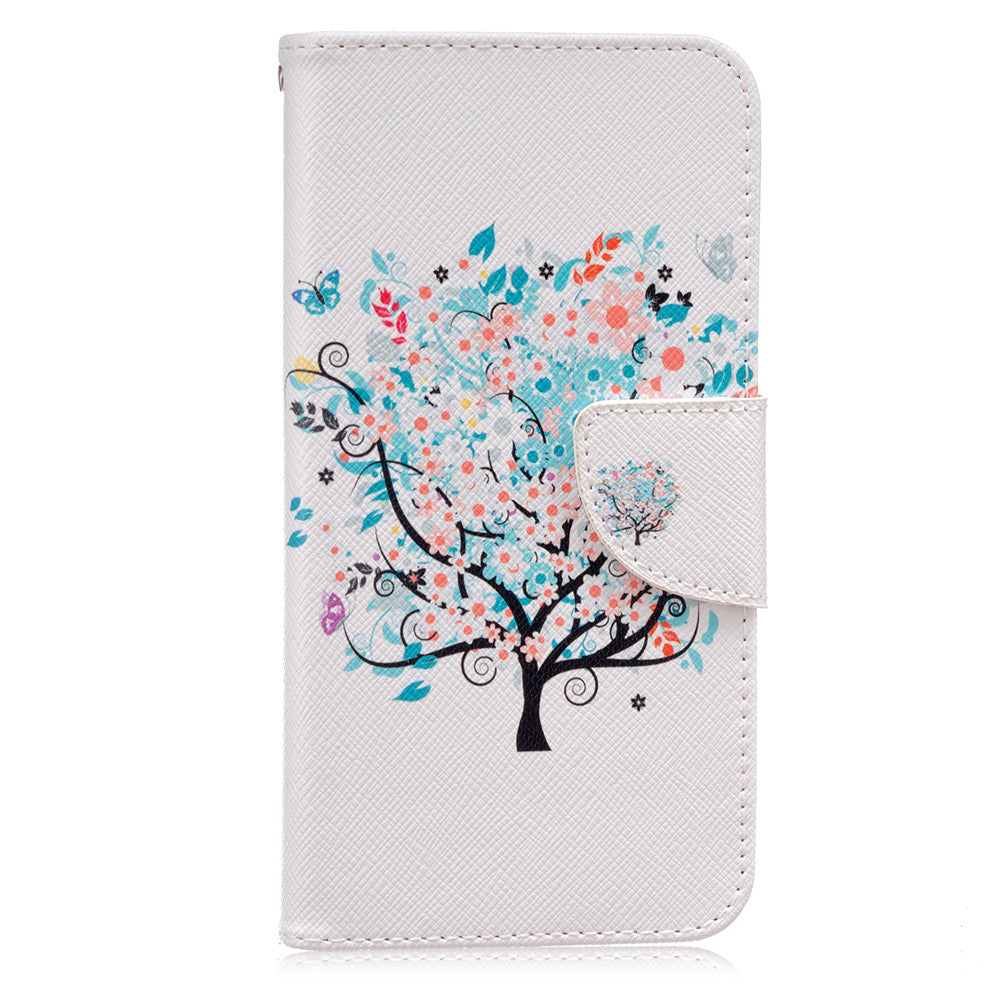 Samsung Galaxy J5 2016 Case Lovely PU Leather Flip Stand Magnetic Floral Cover for Samsung Galaxy J510