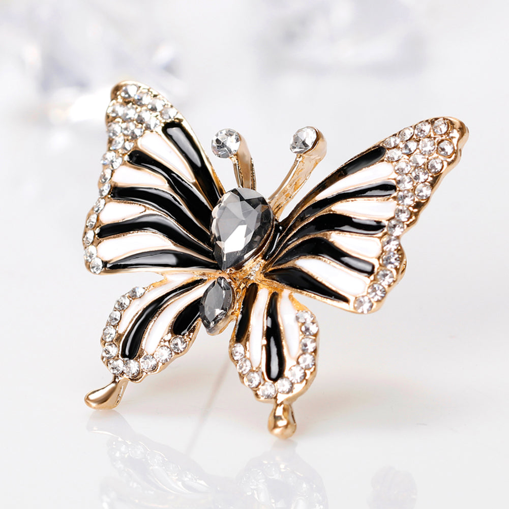 Fashion Butterfly Shiny Rhinestone Enamel Brooch Pin Ladies Wedding Gift Jewelry