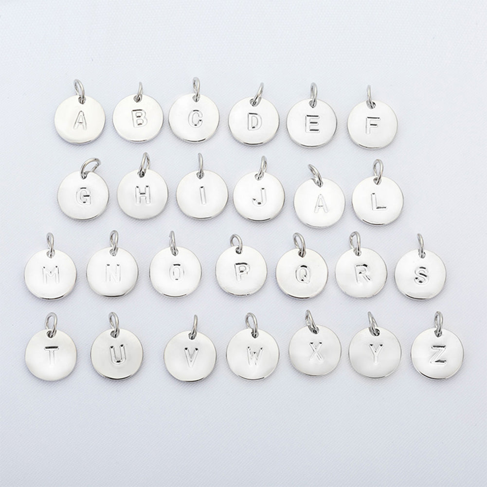 Fashion Simple Letter Round Pendant Chain Necklace Women's Jewelry Party Gift