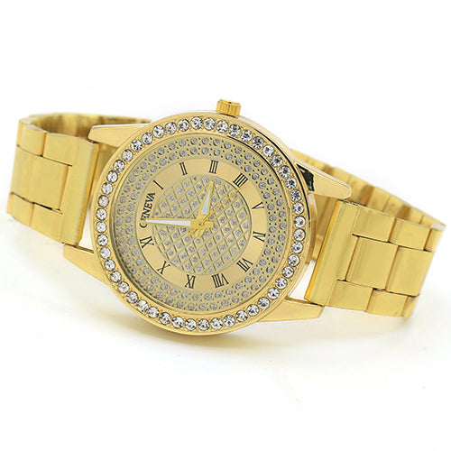 Men's Women's Fashion Rhinestone Inlaid Wristwatch Luxury Analog Business Watch