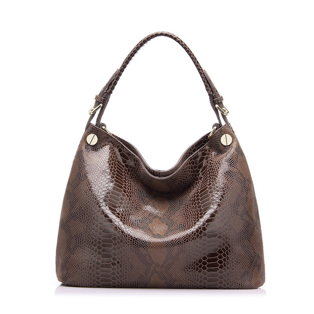 Fashion Snake Designer Big Capacity Bags New Tassel Embossed Women Genuine Leather Cross Body Handbags bolsa feminina