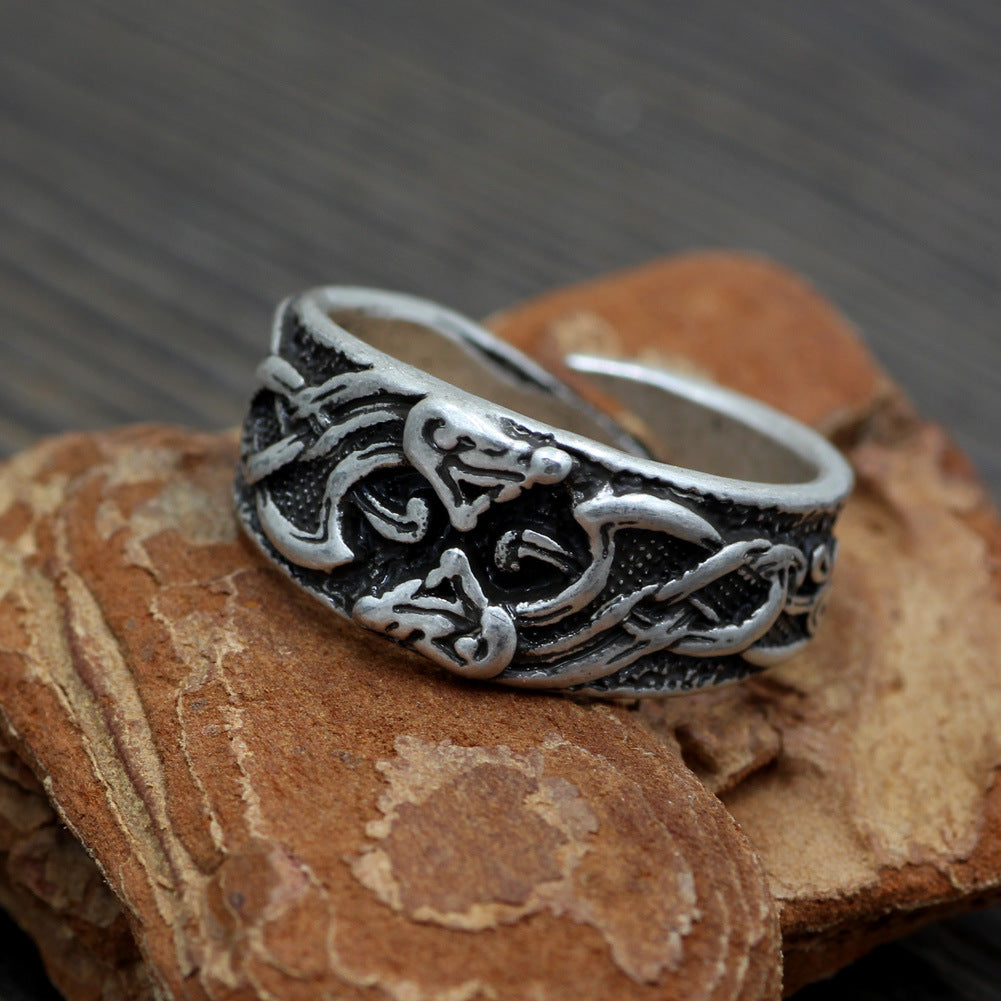 Viking Norse Viking Pagan Dragons Celtic Dragons ringJormungandr ring Fafnir Nidhogg Jormungand