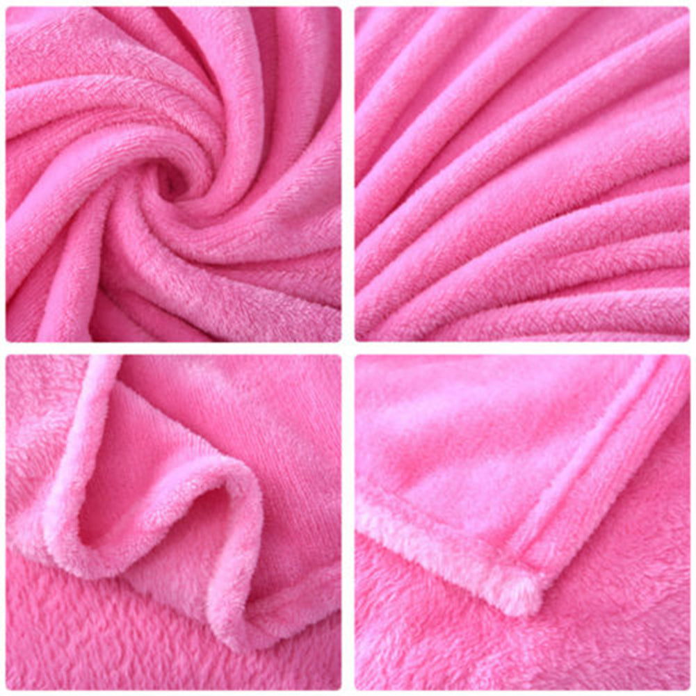 Super Soft Solid Color Thickened Warm Flannel Blanket Sofa Bedroom Throw Rug